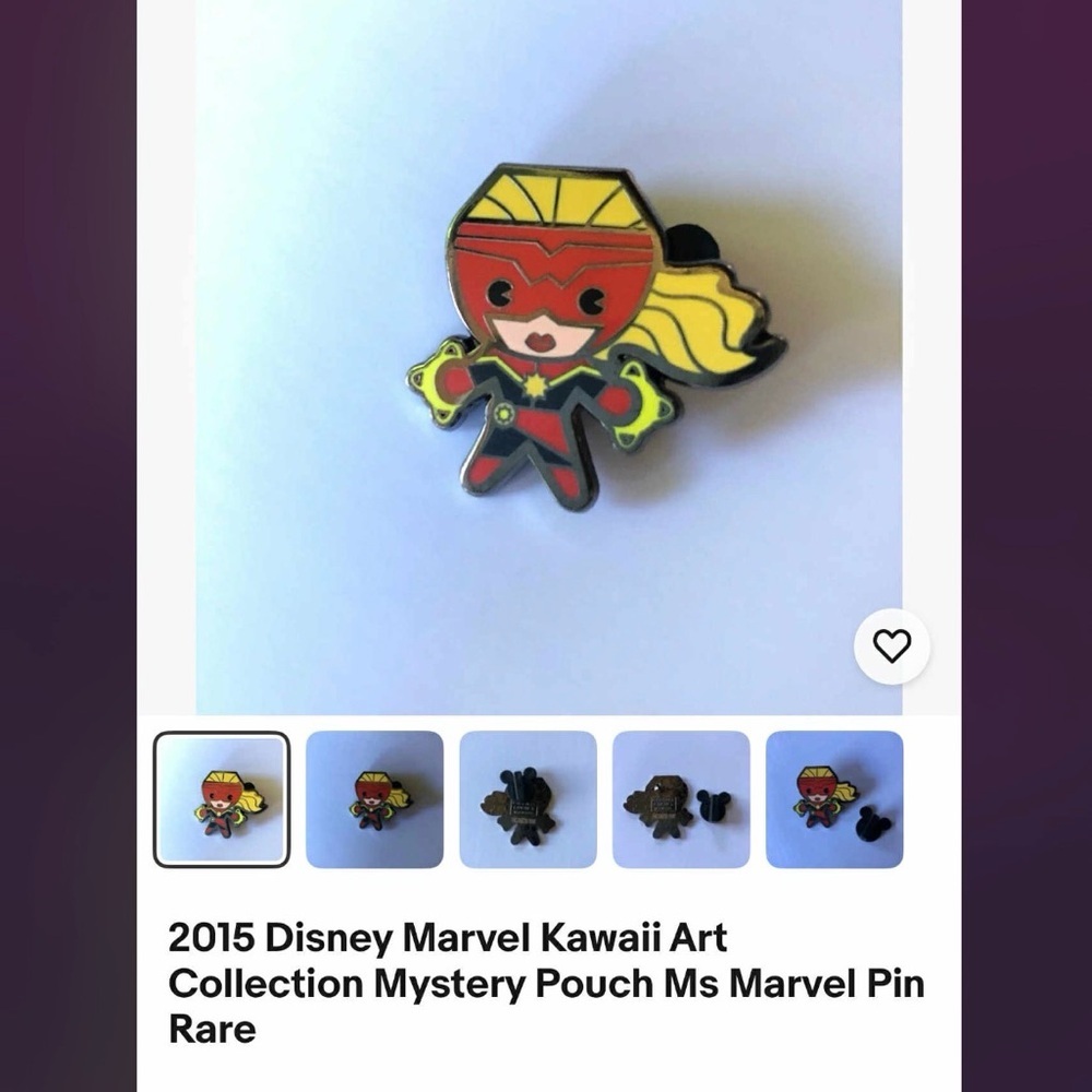 Disney Marvel Character Pin with Black and Silver
